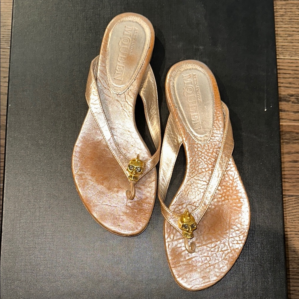 Alexander McQueen Silver/Copper Women's Sandals Neutral color.